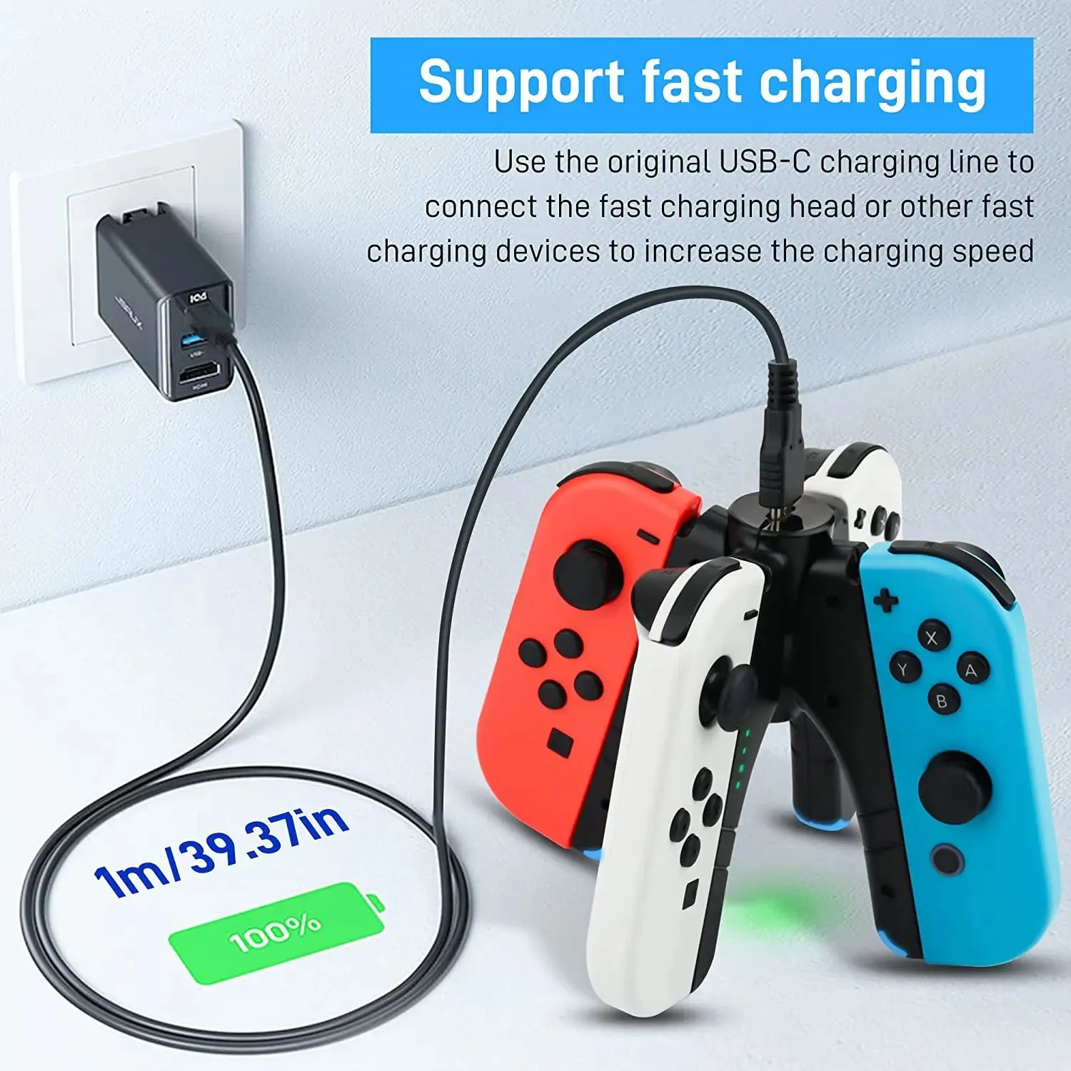 3 in 1 Joycon Charger Grip for Nintendo Switch
