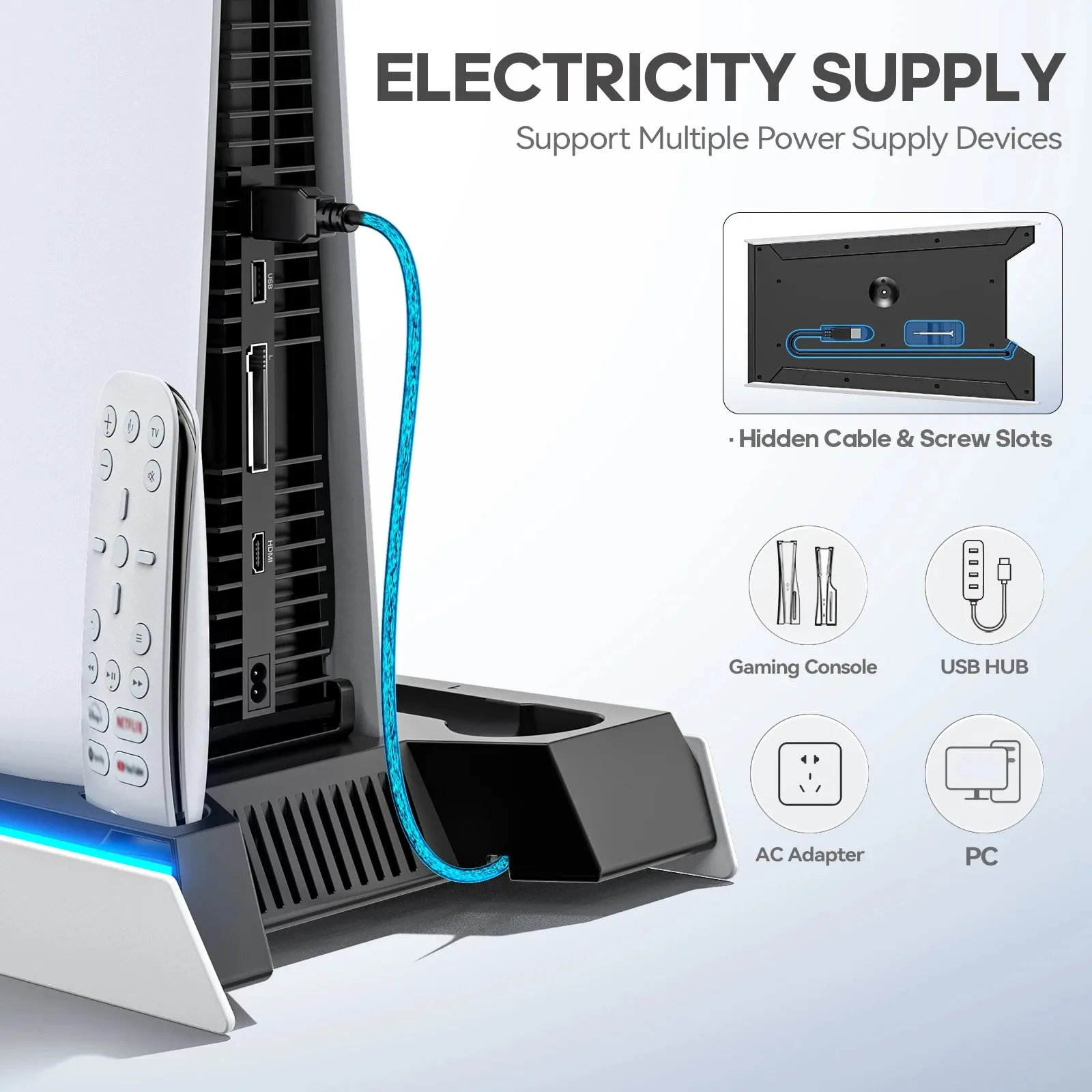 3 Level Fan Stand for Ps5 Console Cooling Charging