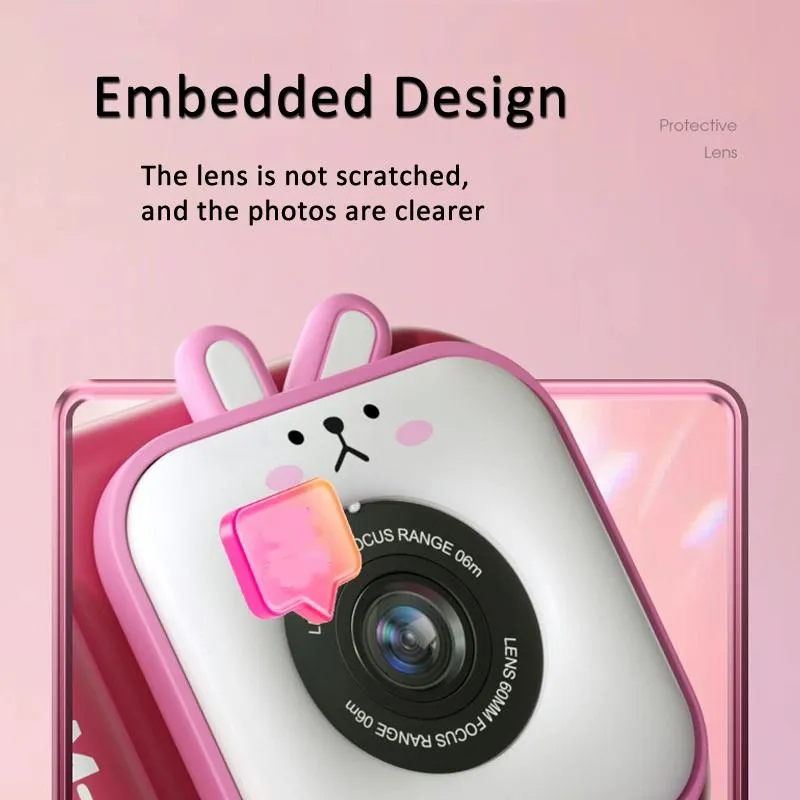 48MP Dual Lens Kids Digital Camera with 2.4" IPS Screen & 32GB TF Card | Blue Fox | Without TF Card | Pink Bunny