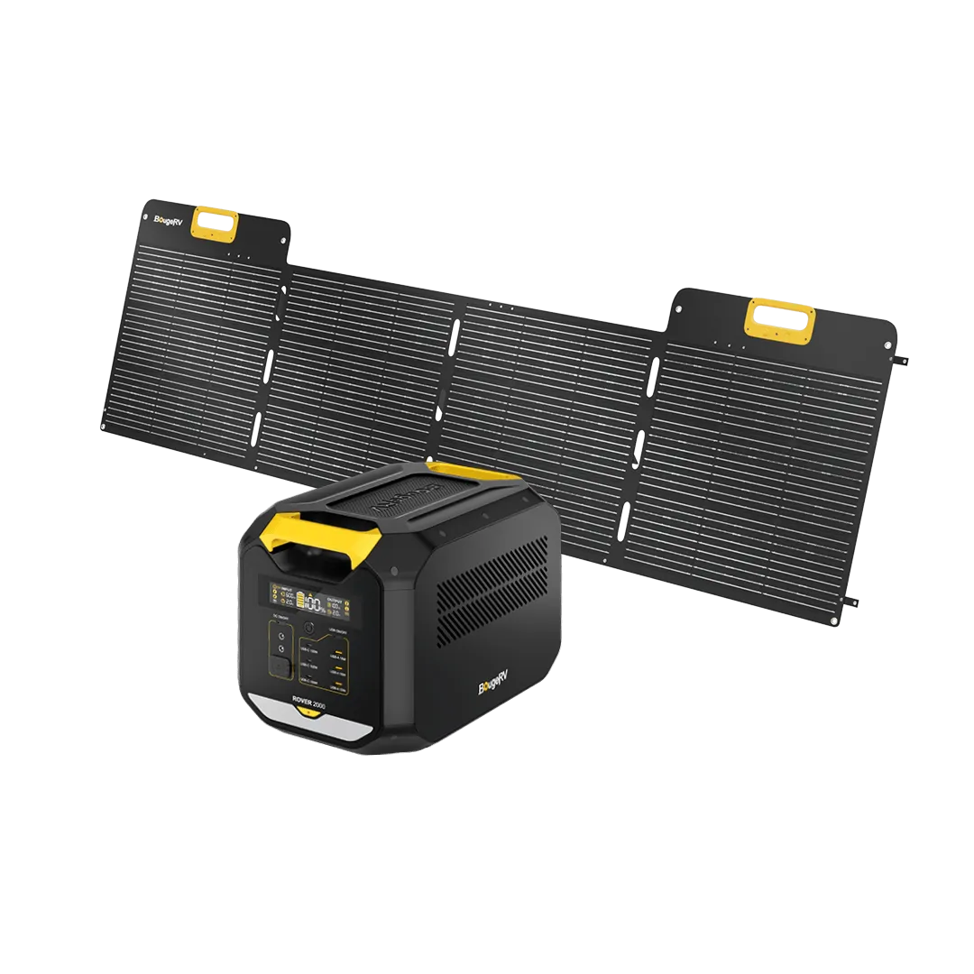 BougeRV ROVER2000 Power Station with 200W Portable Solar Panel