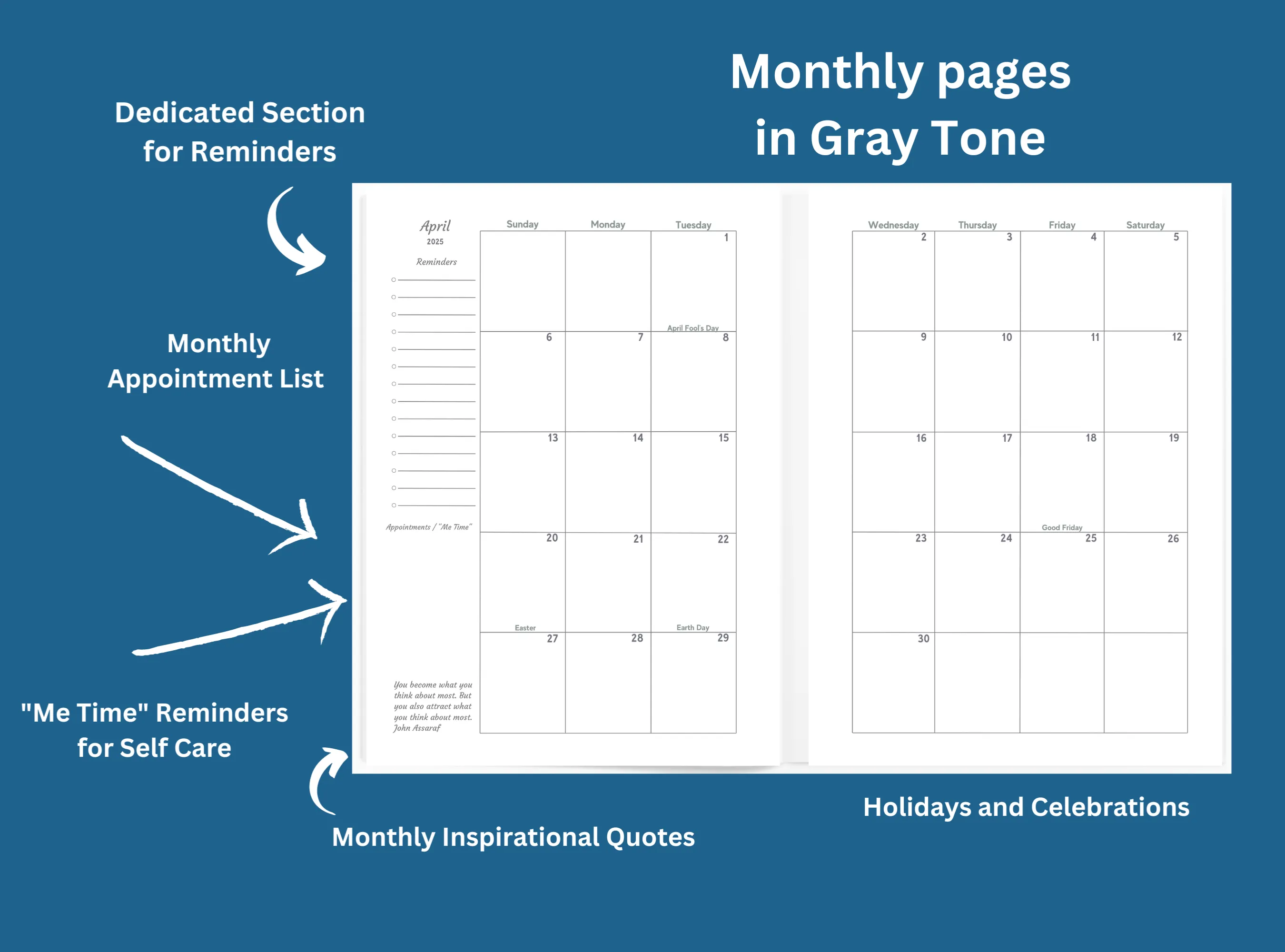 Daily Planner 2025:  Moonflower