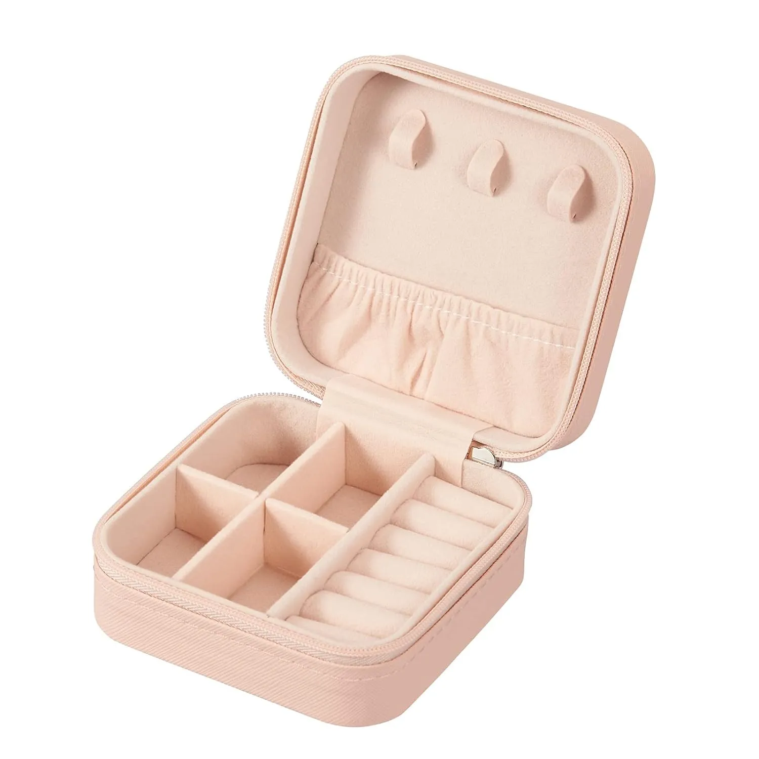 Houme Portable Jewellery Organiser with Dividers & Container for Rings, Earrings, Necklace (Small)