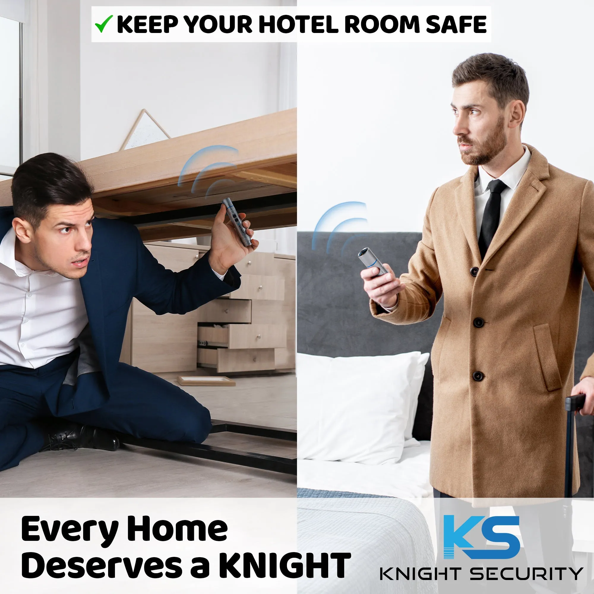 KNIGHT 2.0 5-in-1 Portable Bug and Hidden Camera Detector for Hotel and Travel