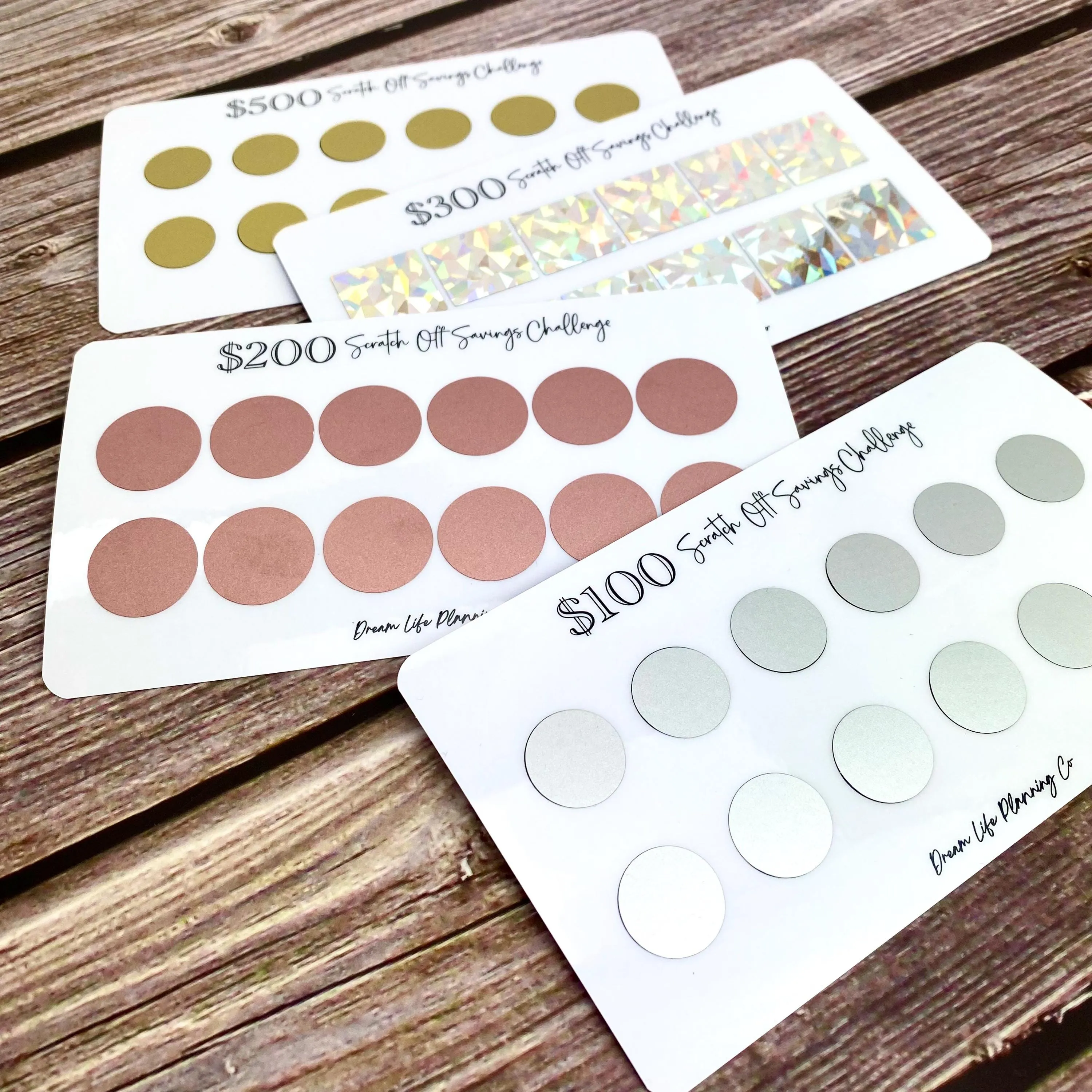 Scratch off Savings Challenge Cards