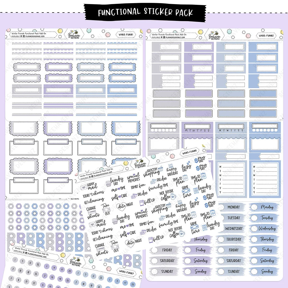 Winter Friends Functional Sticker Kit